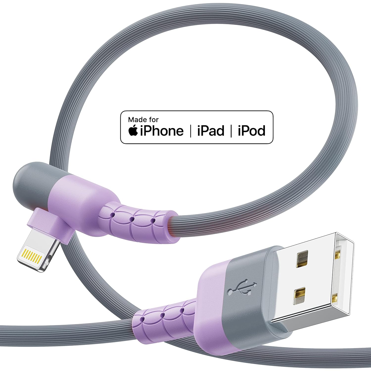 iPhone Charger 6ft Right Lightning Cable 3Pack,90 Degree Apple Certified Nylon Braided USB Fast Charging Cord for iPhone 14 13 12 11 Pro MAX Xs XR X 8 7 6S 6 Plus