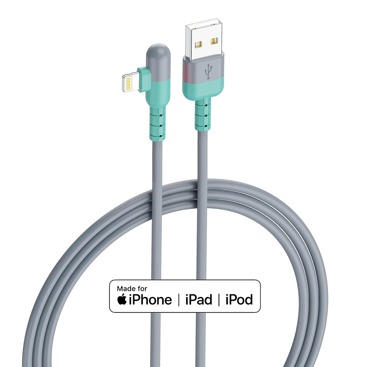 iPhone Charger 6ft Right Lightning Cable 3Pack,90 Degree Apple Certified Nylon Braided USB Fast Charging Cord for iPhone 14 13 12 11 Pro MAX Xs XR X 8 7 6S 6 Plus
